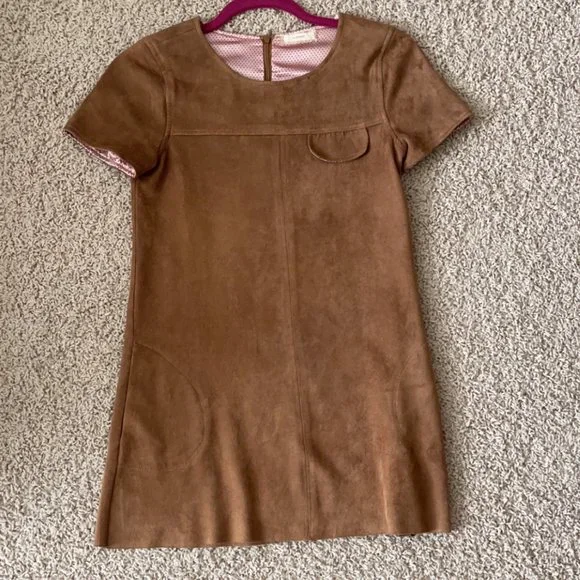 brown dress size 14 Chocolate Brown Sleeve and Neck Gathered Dress — Cotton Girls Dress